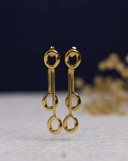 gold 0 snake earring