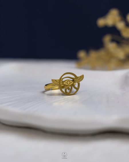 free size gold houras eye ring
