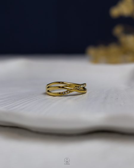 tiny mix layer struas gold ring