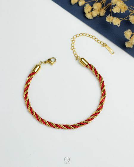 mix red & gold rope bracelet