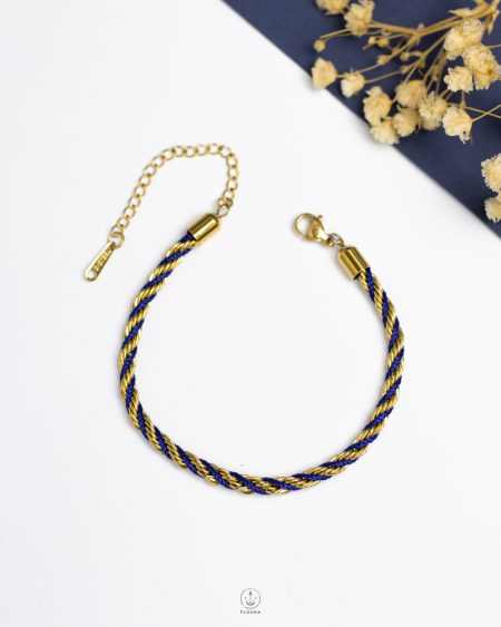 mix blue & gold rope bracelet
