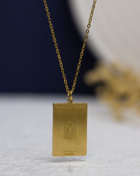 gold egyptian passport necklace