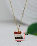 Egypt flag map gold necklace