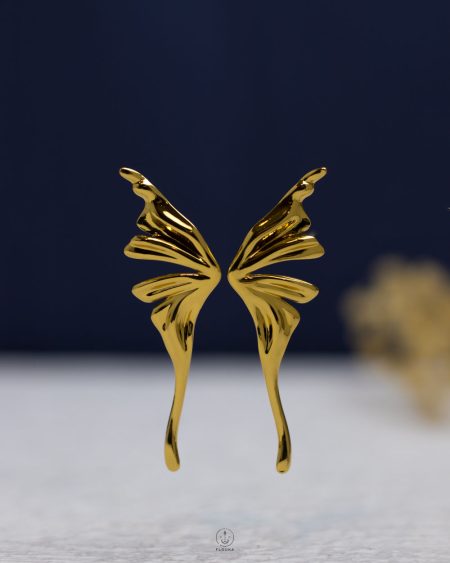 gold butterfly wings earring