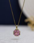 pink struas rose gold necklace
