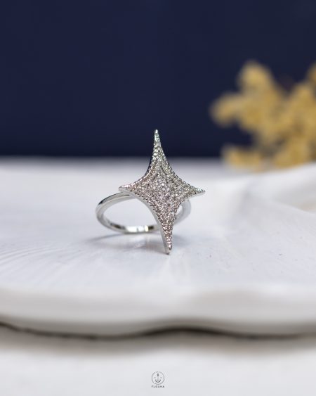 silver space star ring