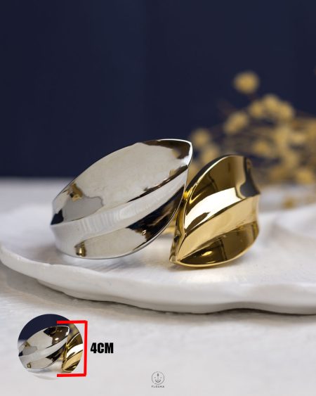 mix gold & silver leaf bangel