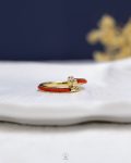 red rope gold nail ring