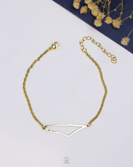 gold Palestine map bracelet