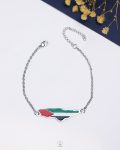 silver Palestine map bracelet