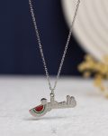 silver Palestine & watermelon necklace