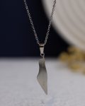 silver Palestine map necklace