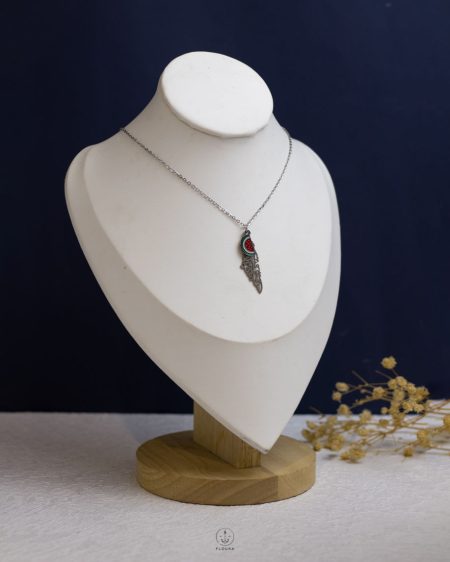 silver Palestine map & watermelon necklace