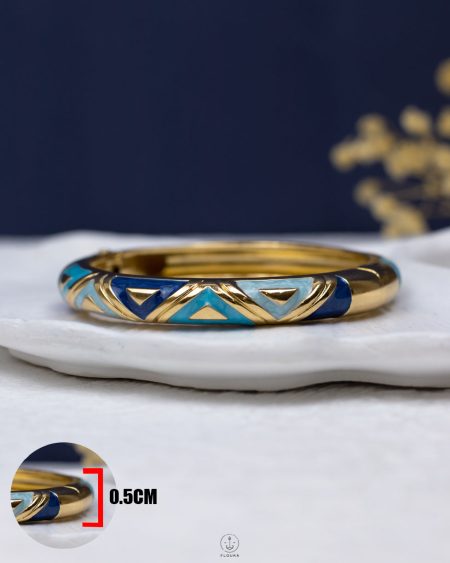 winter colorfull blue bone bangle