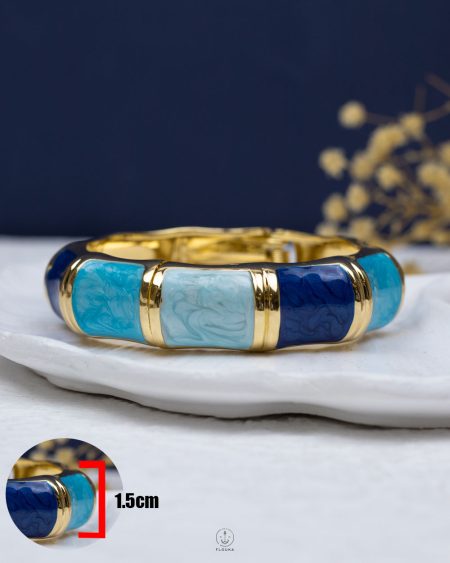winter colorfull blue bone bangle