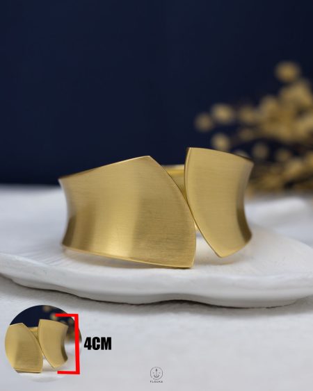 double gold cleaver matt bangle