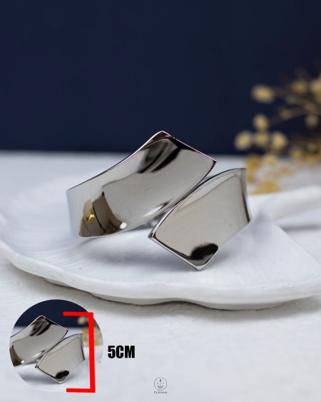 double arrow silver bangle