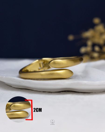 double gold tear drop matt bangle