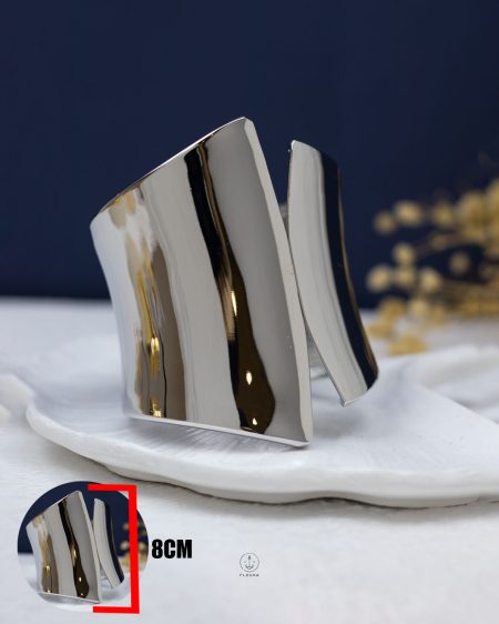 double silver cleaver chunky bangel