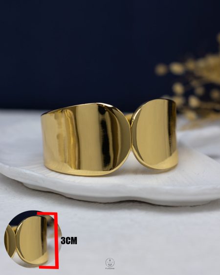 double gold tear drop bangle
