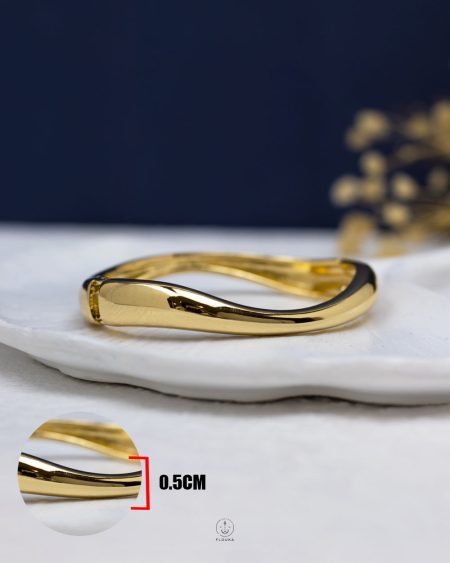 tiny gold curve bangle