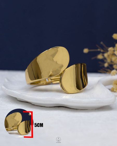 double gold tear drop bangle