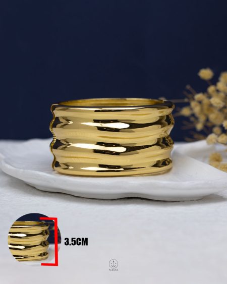 gold Crunchy paper chunky bangle