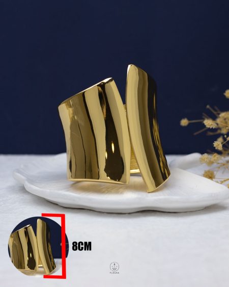 double gold cleaver chunky bangel