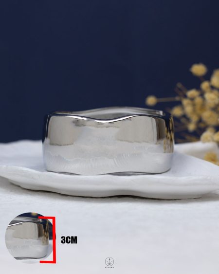 silver wave chunky bangel