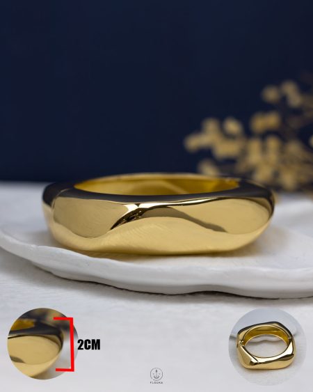gold square chunky bangle