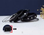six layer black wood silver bangle