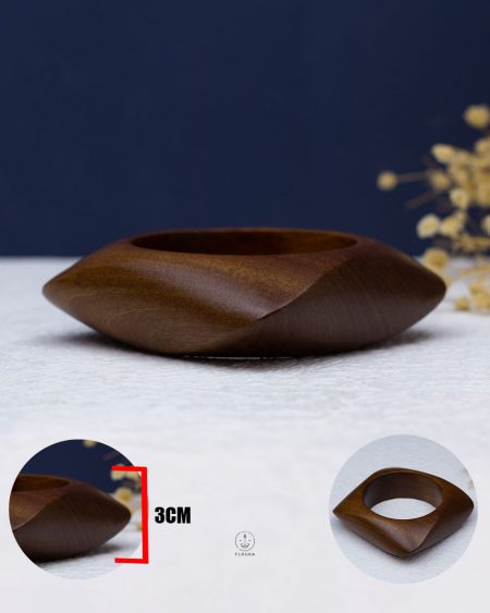 brown square wood bangle