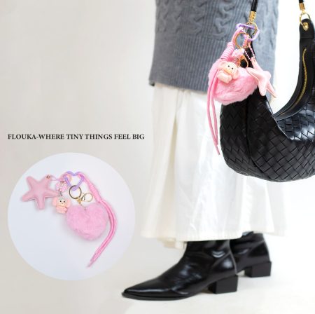 pink heart & star keychain