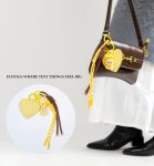 yellow heart glass holder keychain