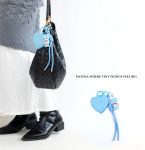 blue heart glass holder keychain