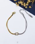 mix gold & silver tie mouse bracelet