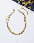 three layer gold mouse ball bracelet