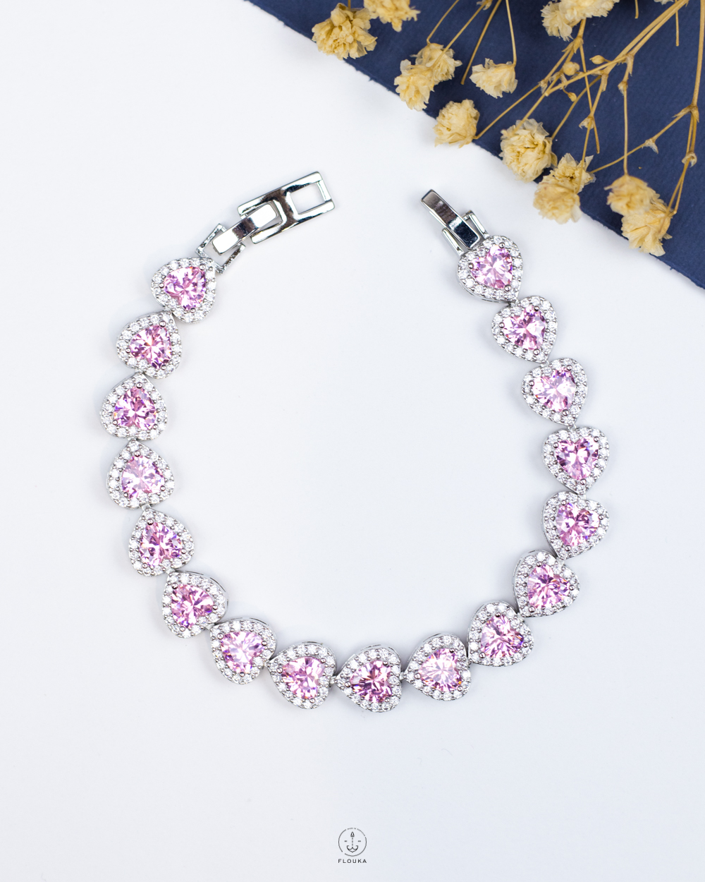 1765313644_b1207.jpg many pink heart silver straus bracelet