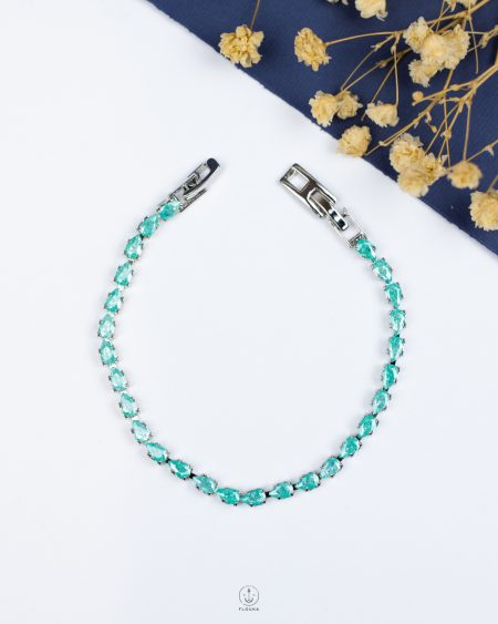 ment green tennis silver bracelet