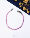 pink tennis silver bracelet