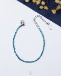tiny baby blue tennis silver bracelet