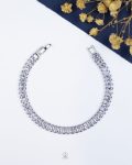 wide silver tennis bracelet
