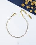 tiny white tennis gold bracelet