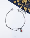silver Palestine map watermelon bracelet