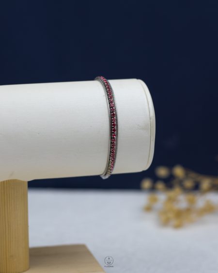 tiny double layer silver mouse pink tennis bracelet