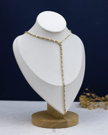 gold tennis drop necklace