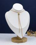 white crystal tennis gold drop necklace