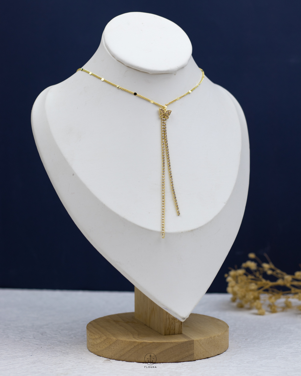 1765499568_n2107.jpg white straus butterfly tennis gold drop necklace