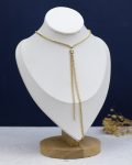 white crystal tennis gold drop necklace