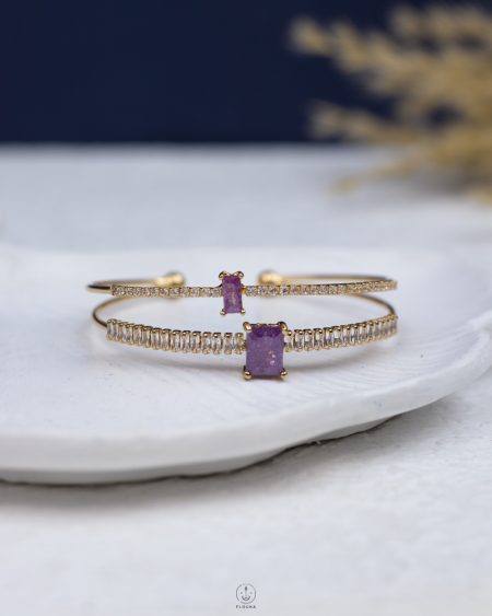 purple crystal ros gold bracelet